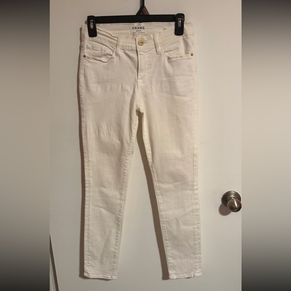 Frame Denim Women's Cream Skinny Jeans